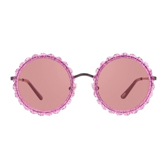 DIFF Dixie Sunglasses Pink Glitter Round Frames - Picture 13 of 13